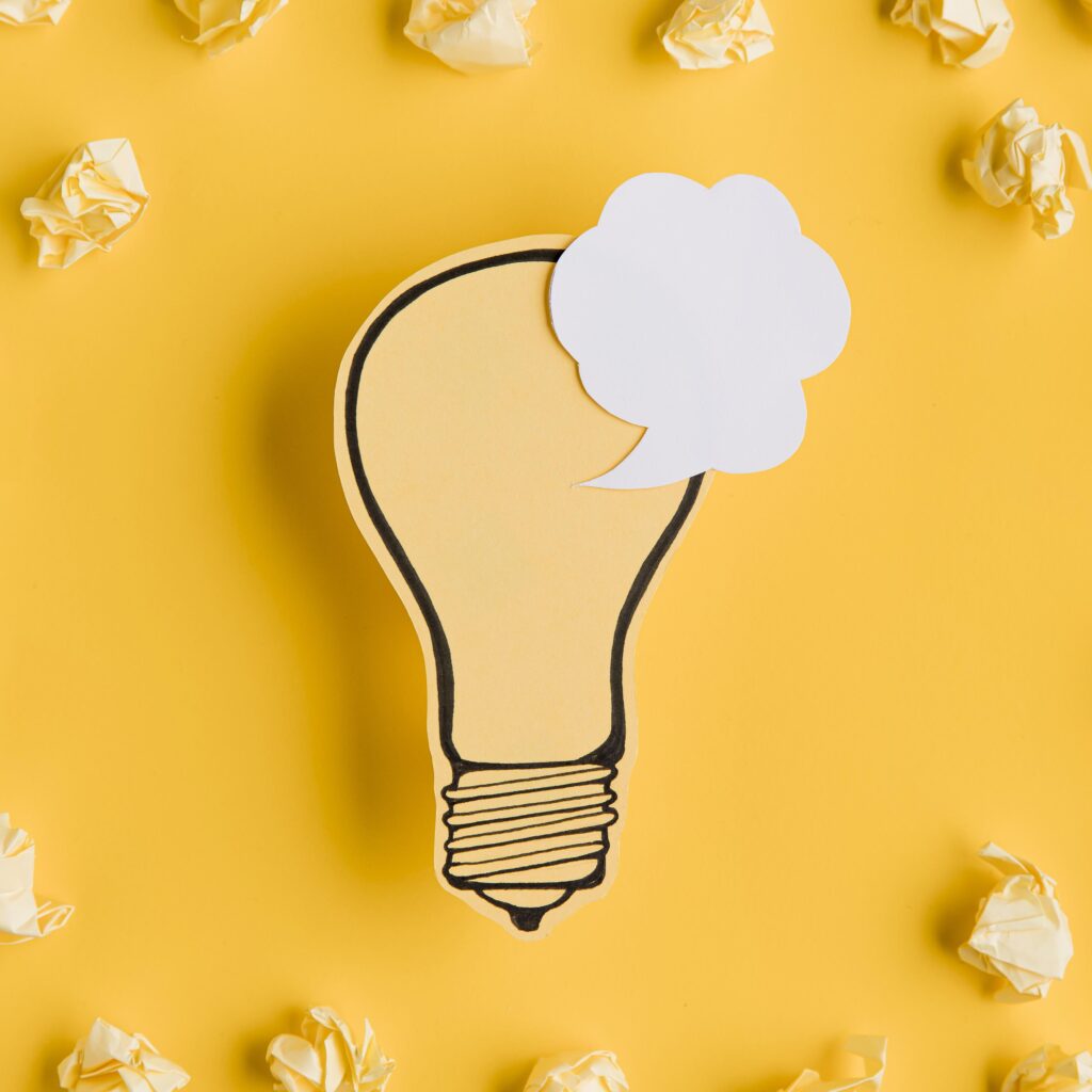 frame-with-ligh-bulb-paper